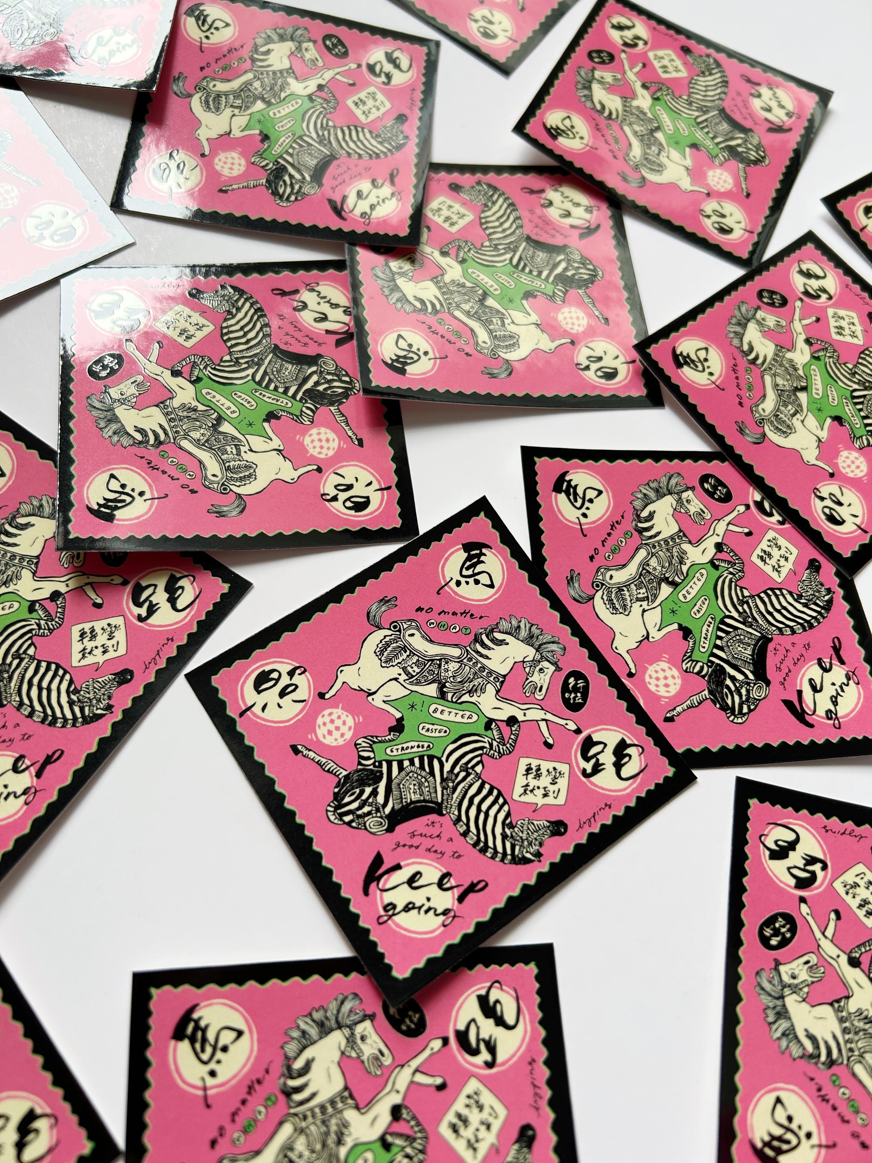 梯平 馬照跑 小貼紙