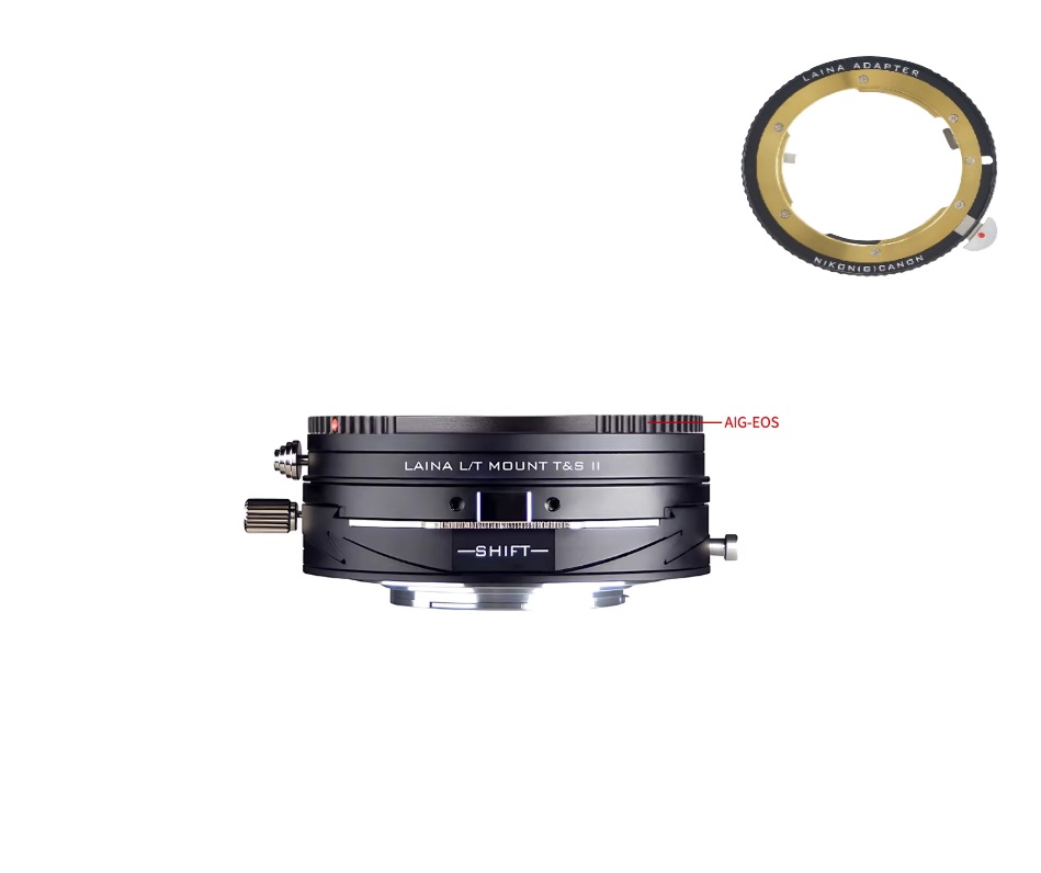LAINA Lens Mount Double Adapter, Nikon F-Mount G-Type Lens And Canon EOS (EF / EF-S) D/SLR Lens To Leica L-Mount Alliance (TL/SL) Mirrorless Cameras Tilt & Shift II 移軸、平移金屬接環