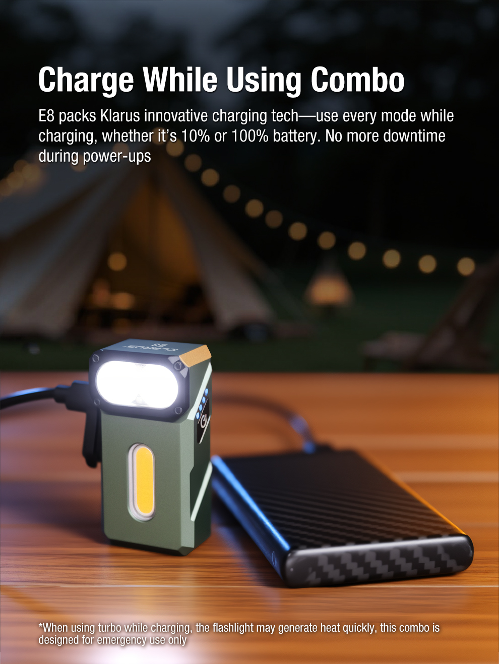 Klarus E8 金屬可旋轉燈頭的 EDC 手電筒