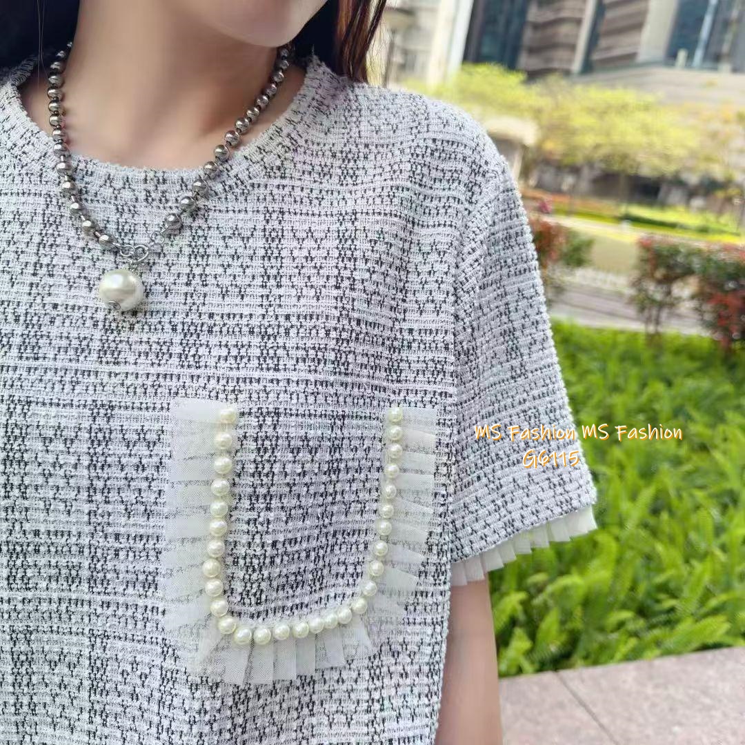 G6115 韓國🇰🇷拼紗ruffle top