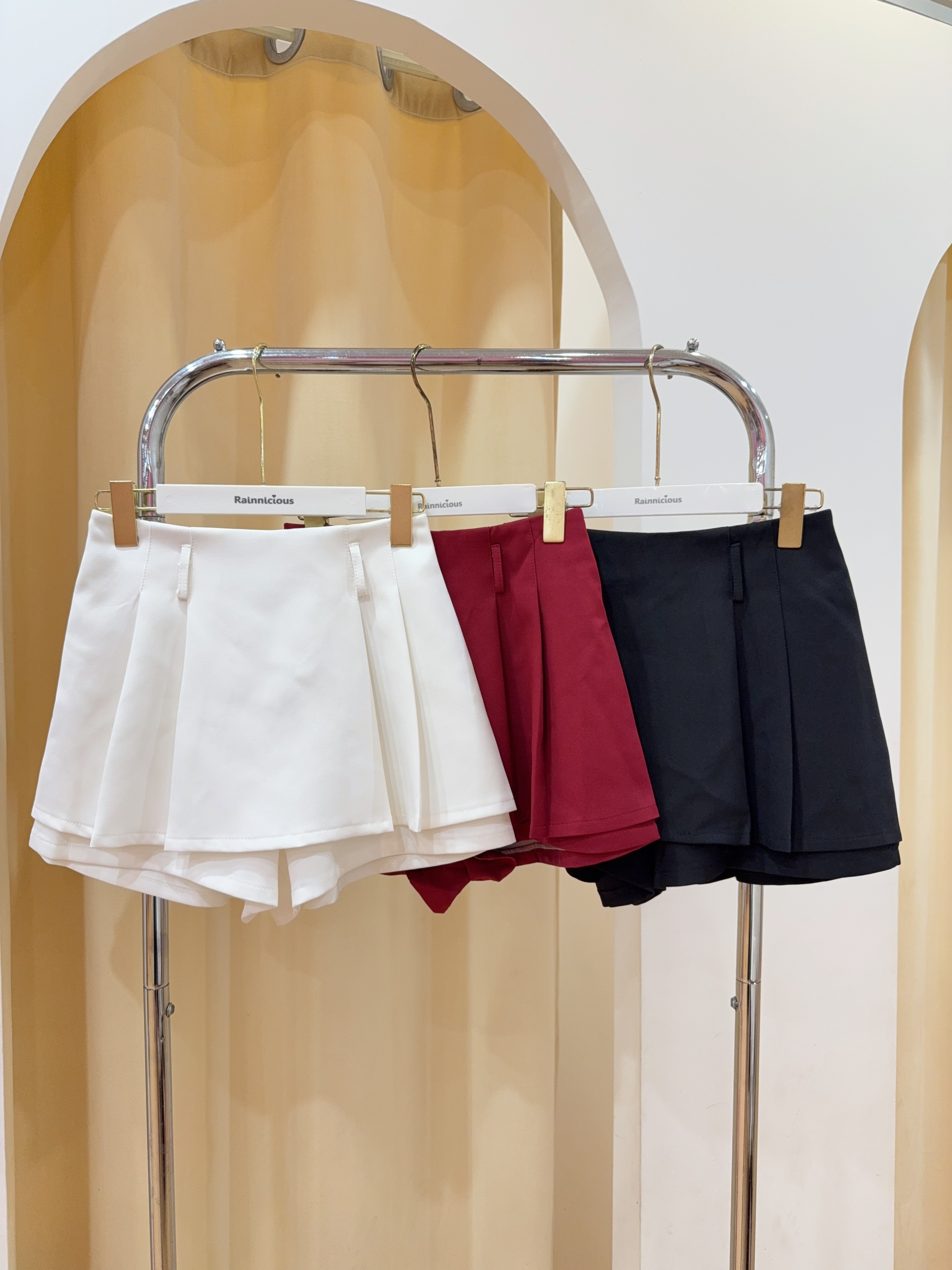 西装百褶半身裤裙 R2929