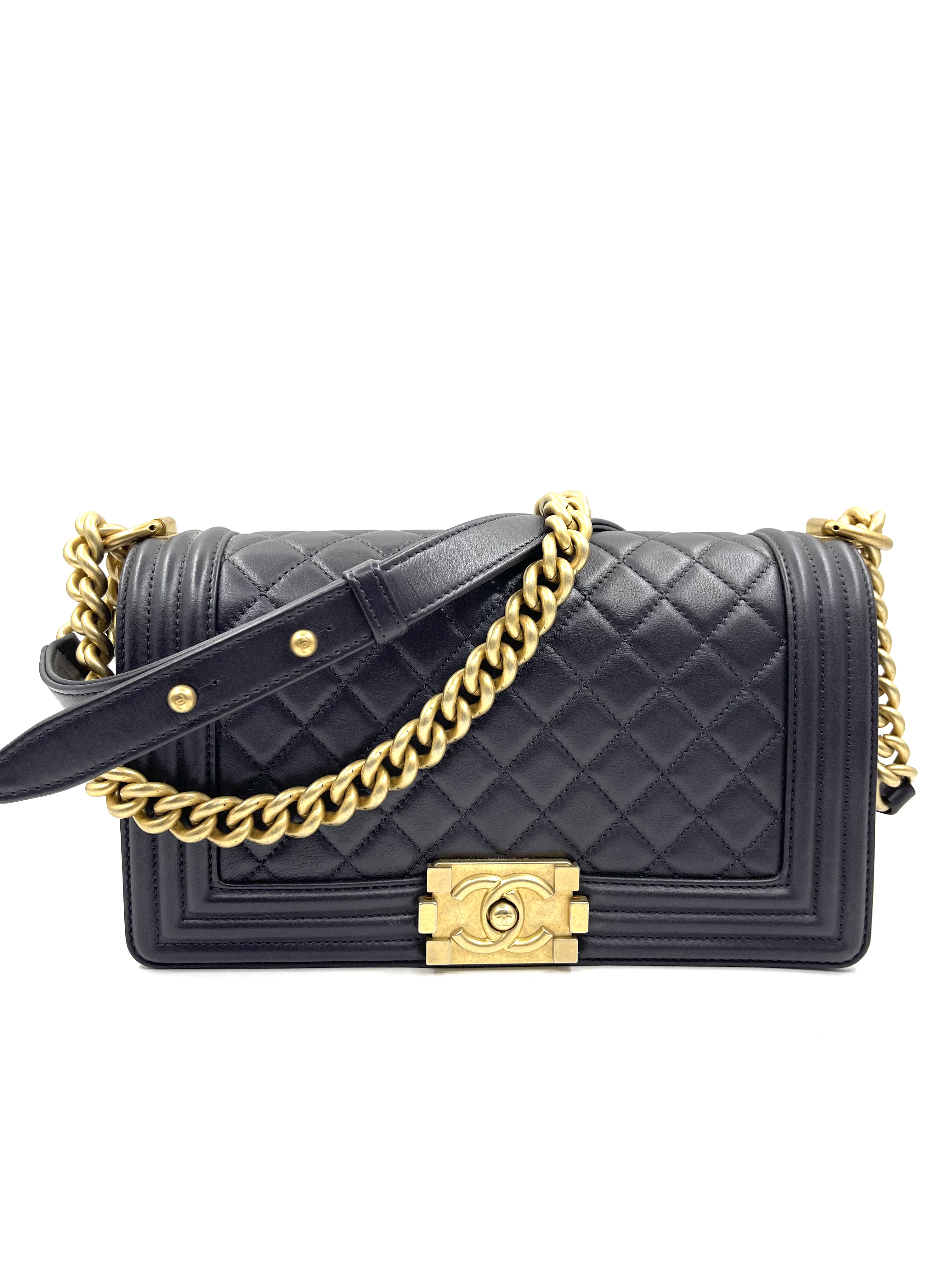 Pre-Owned Chanel Dark Gary Boy Bag