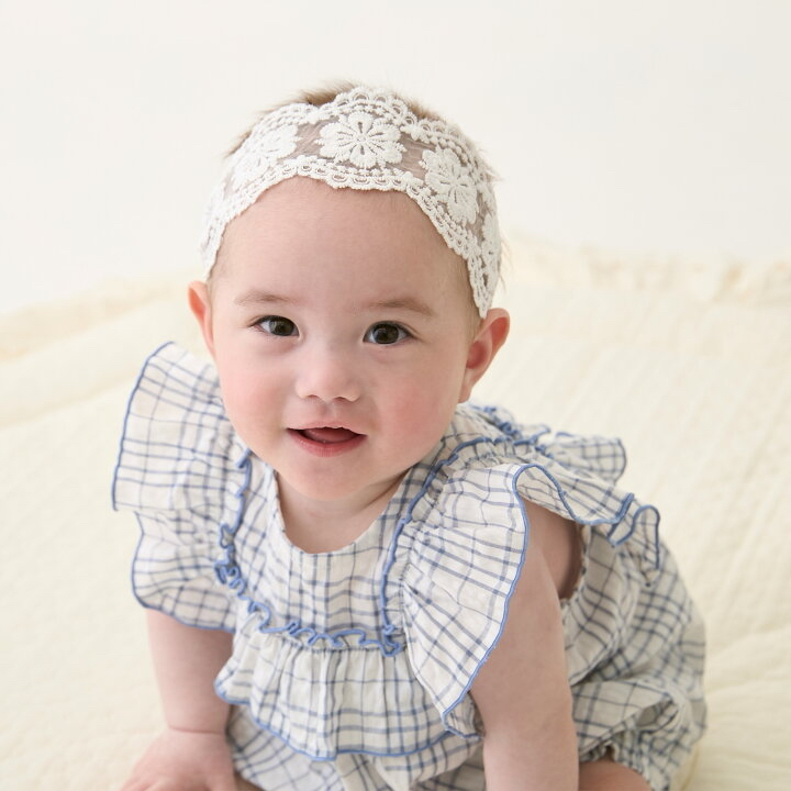 🇯🇵預訂 日本直送🇯🇵Petit Main兩色荷葉邊格紋短袖包屁衣