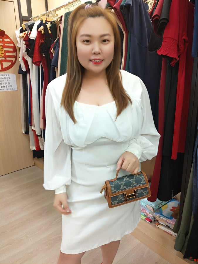 TT397 🔥特价🔥胸前折皱设计长袖修身礼服