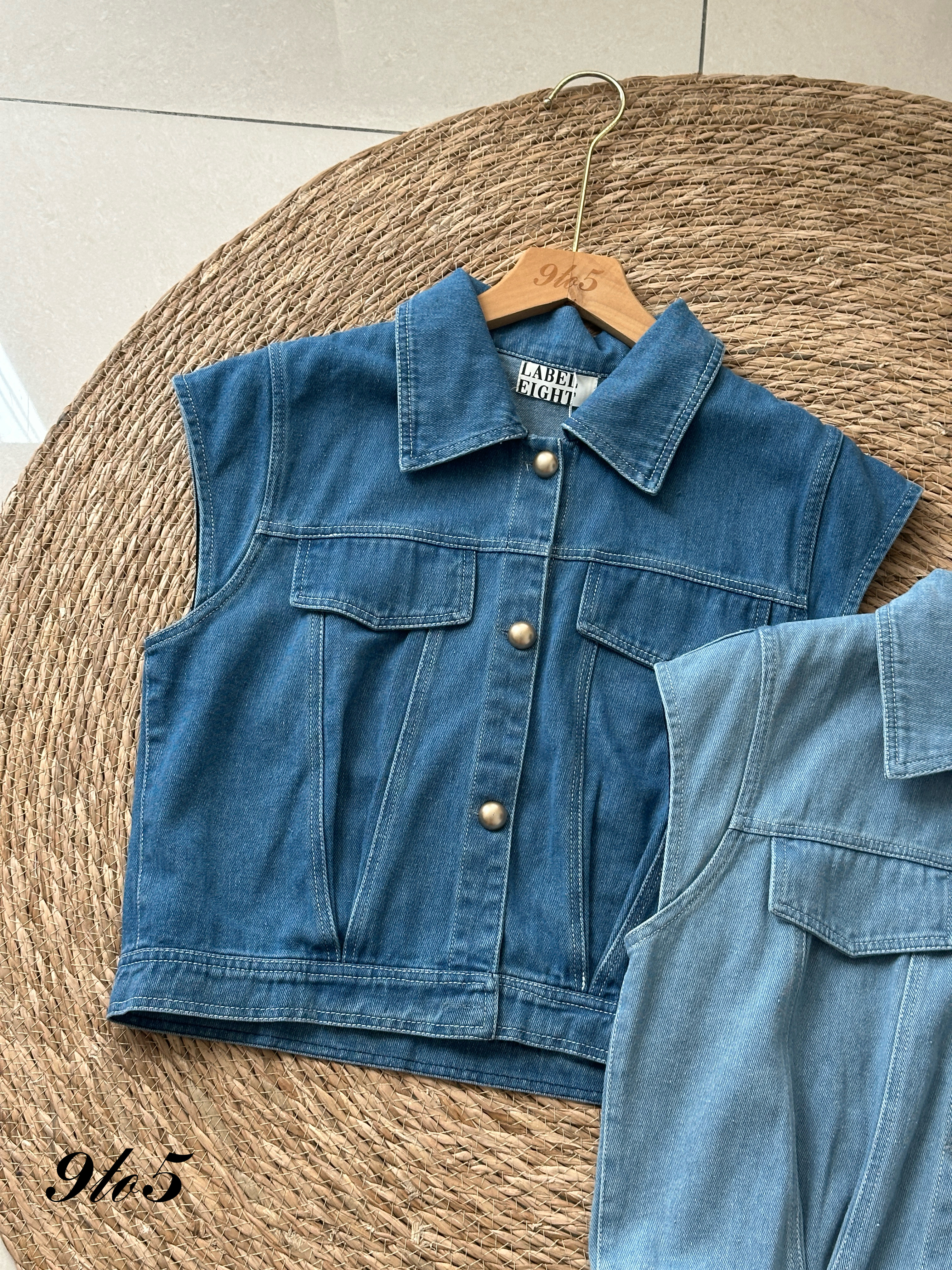 T4054 Cape Sleeve Denim Top - 3 Colors 