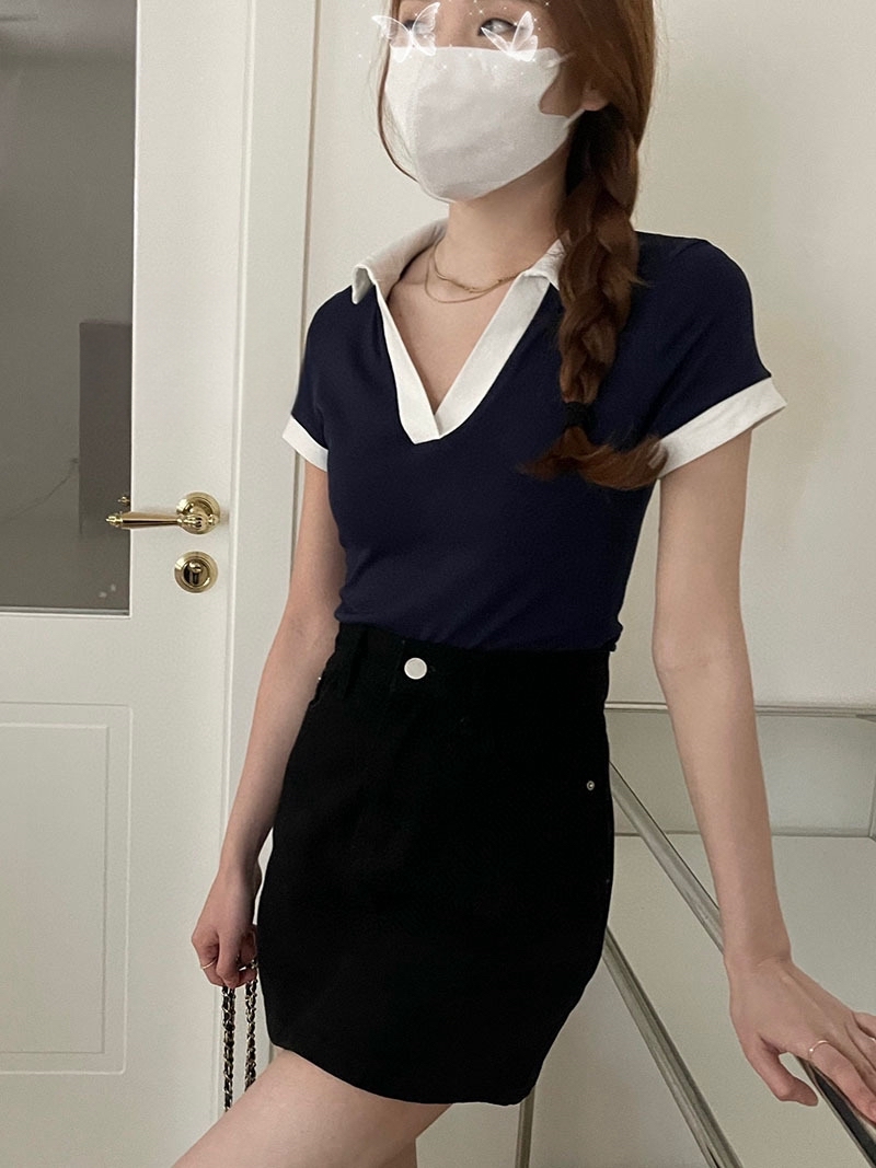 Casual Polo T-shirt 休闲翻领撞色Polo T恤 ( 3 colour )