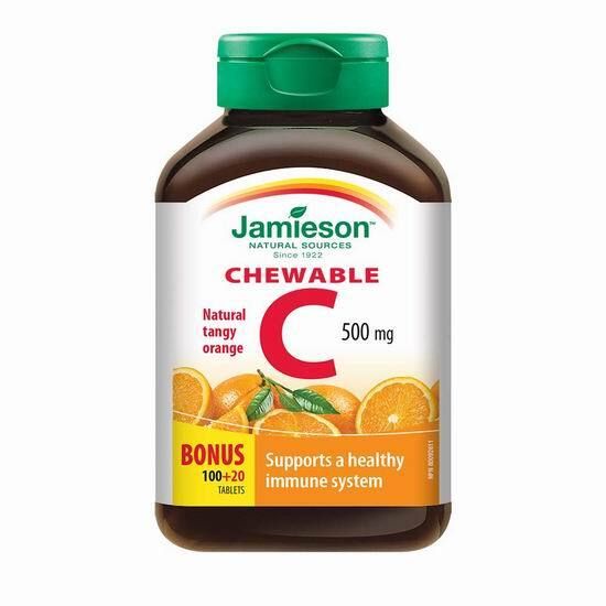 Jamieson -  維他命C500毫克 (橙味) 咀嚼片120粒 VIT. C CHEWABLE 500MG 120S