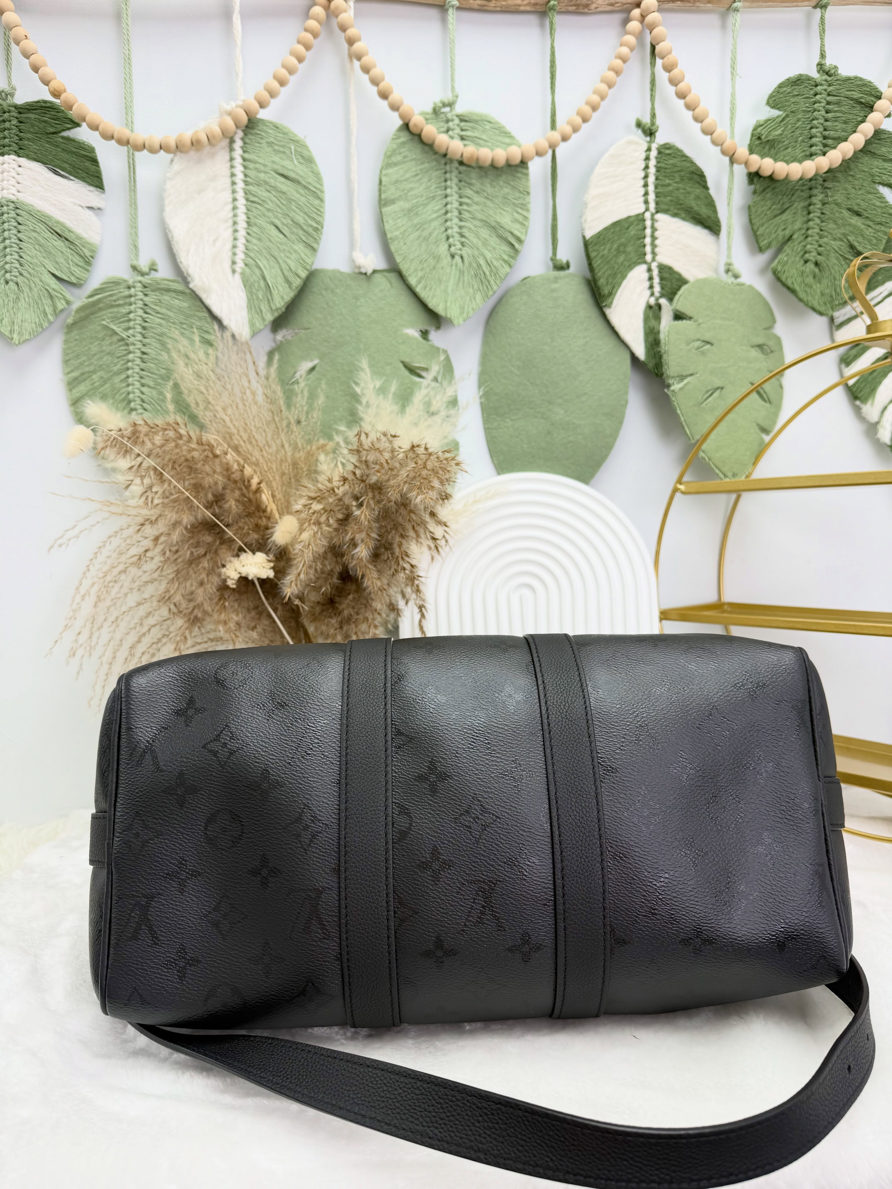 Lv👜 PRE OWNED 🛍️Keepall 35 新款黑老花 2026新款 晶片款🖤 