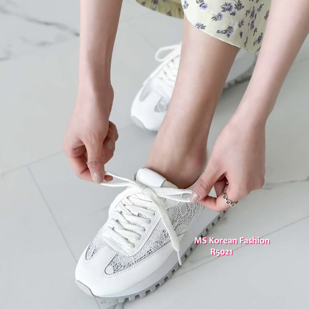 R5021 韓國🇰🇷真皮拼lace波鞋