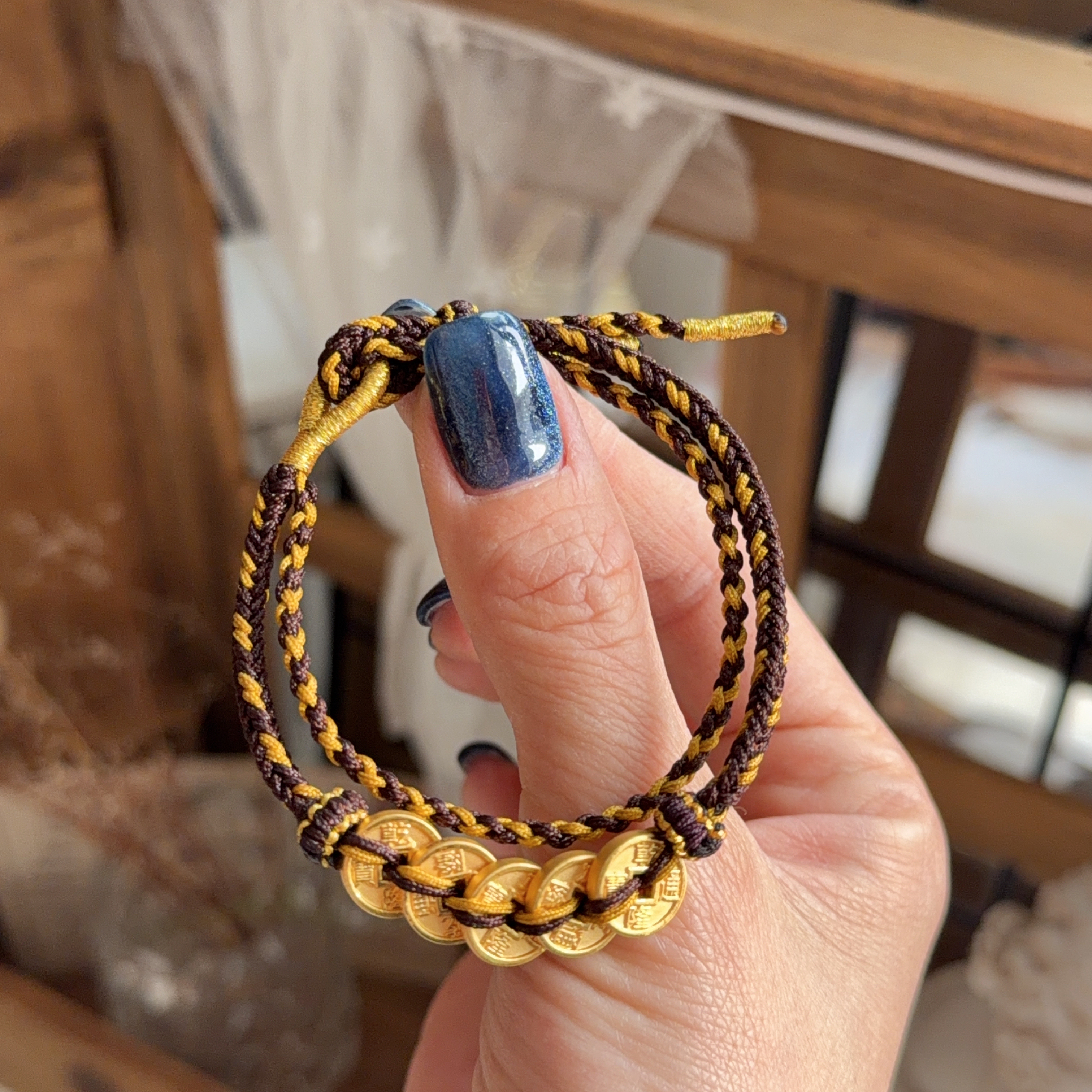 999硬金五帝幣手繩