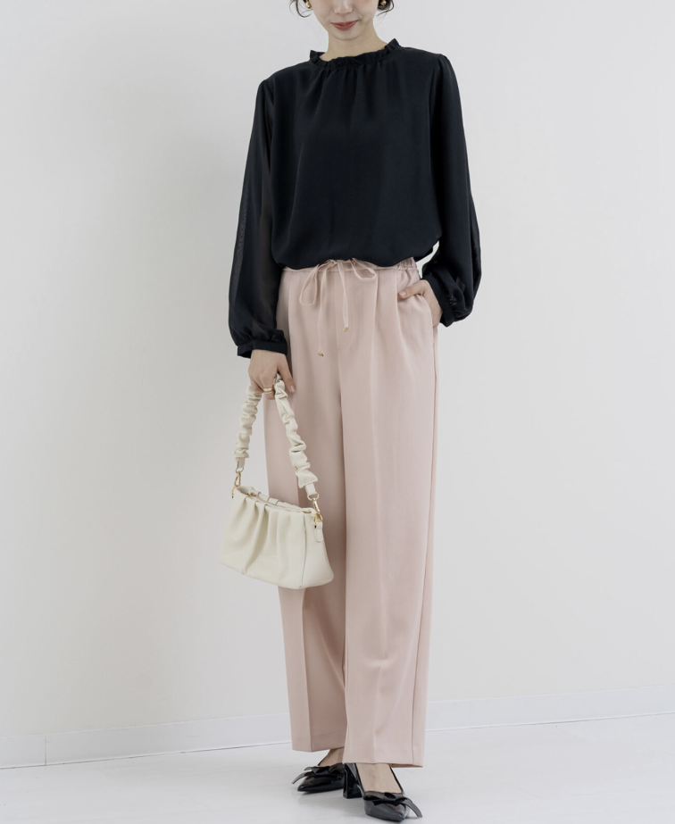 袖花紋蕾絲開衩襯衫 - 2026 流行穿搭  蕾絲襯衫 春夏時尚穿搭 柔軟舒適 成人休閒 日常穿搭 易於配搭 日本直送   #JP-I-260013