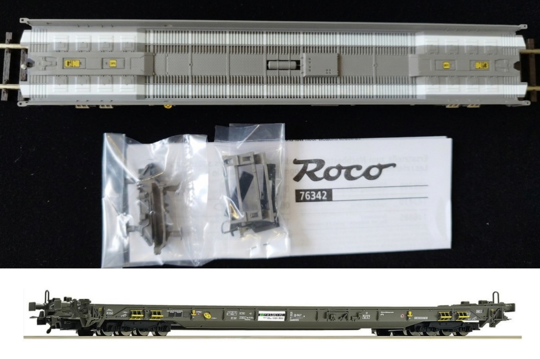 Roco SBB Ralpin Flat car 低底盤貨車模型（貨號 76340、76341、76342