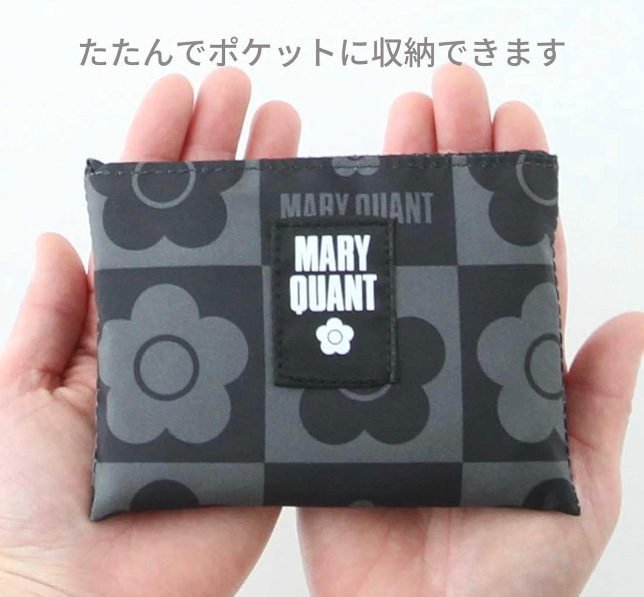 MARY QUANT 經典雛菊格紋可折疊購物袋（細）