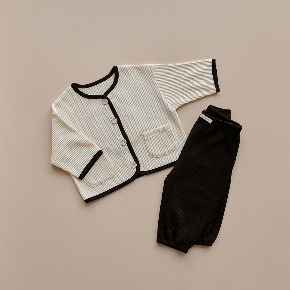 DOTTODOT 萌萌大圓臉華夫格開襟衫