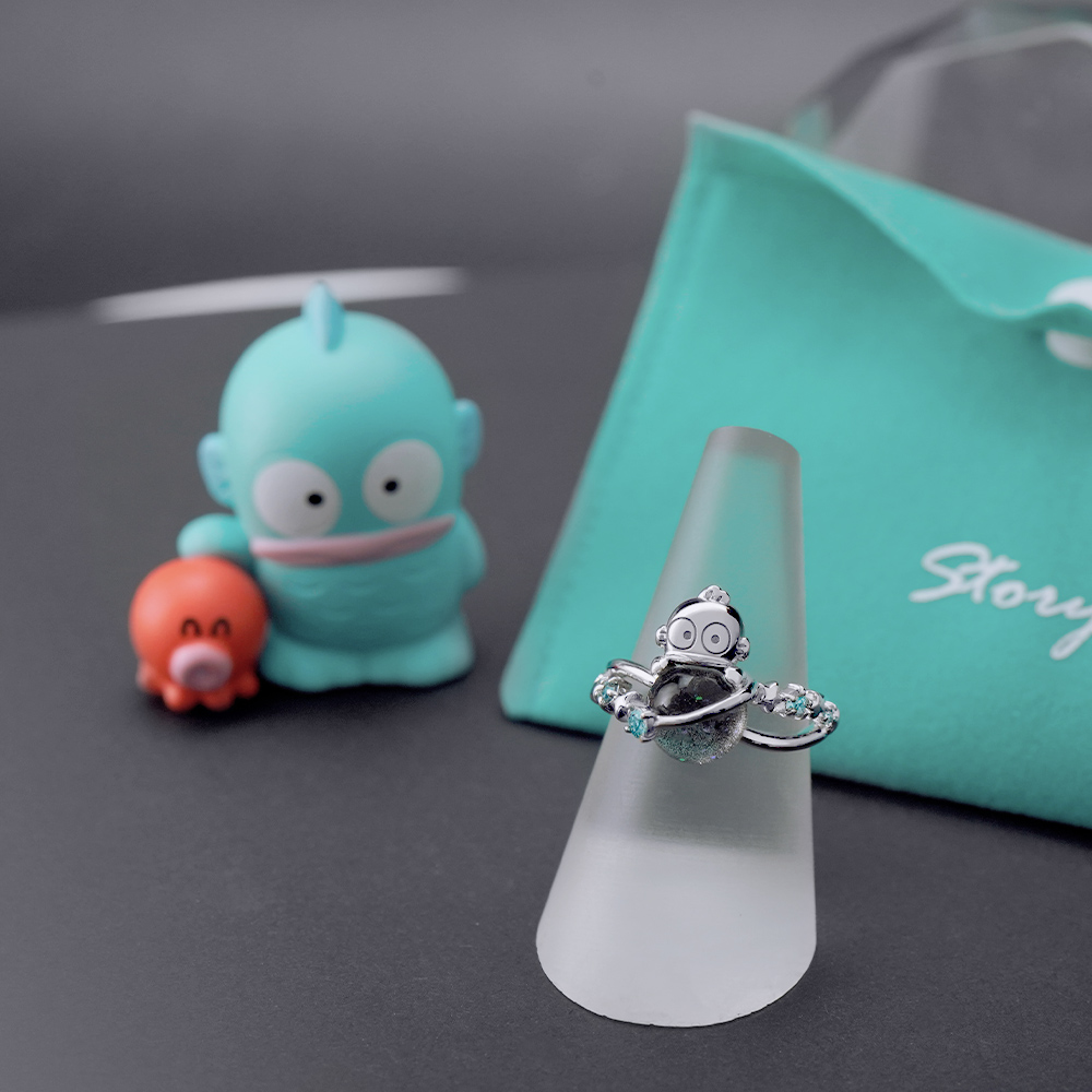 📦訂購 台灣限定 三麗鷗SanrioＸSTORY 故事銀飾 Hangyodon 星球系列 水怪 晶鑽造型戒指