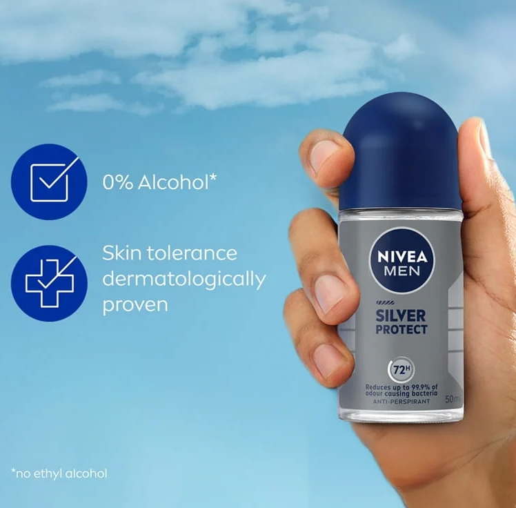 NIVEA FOR MEN Deodorant Silver Protect Roll On 50ml