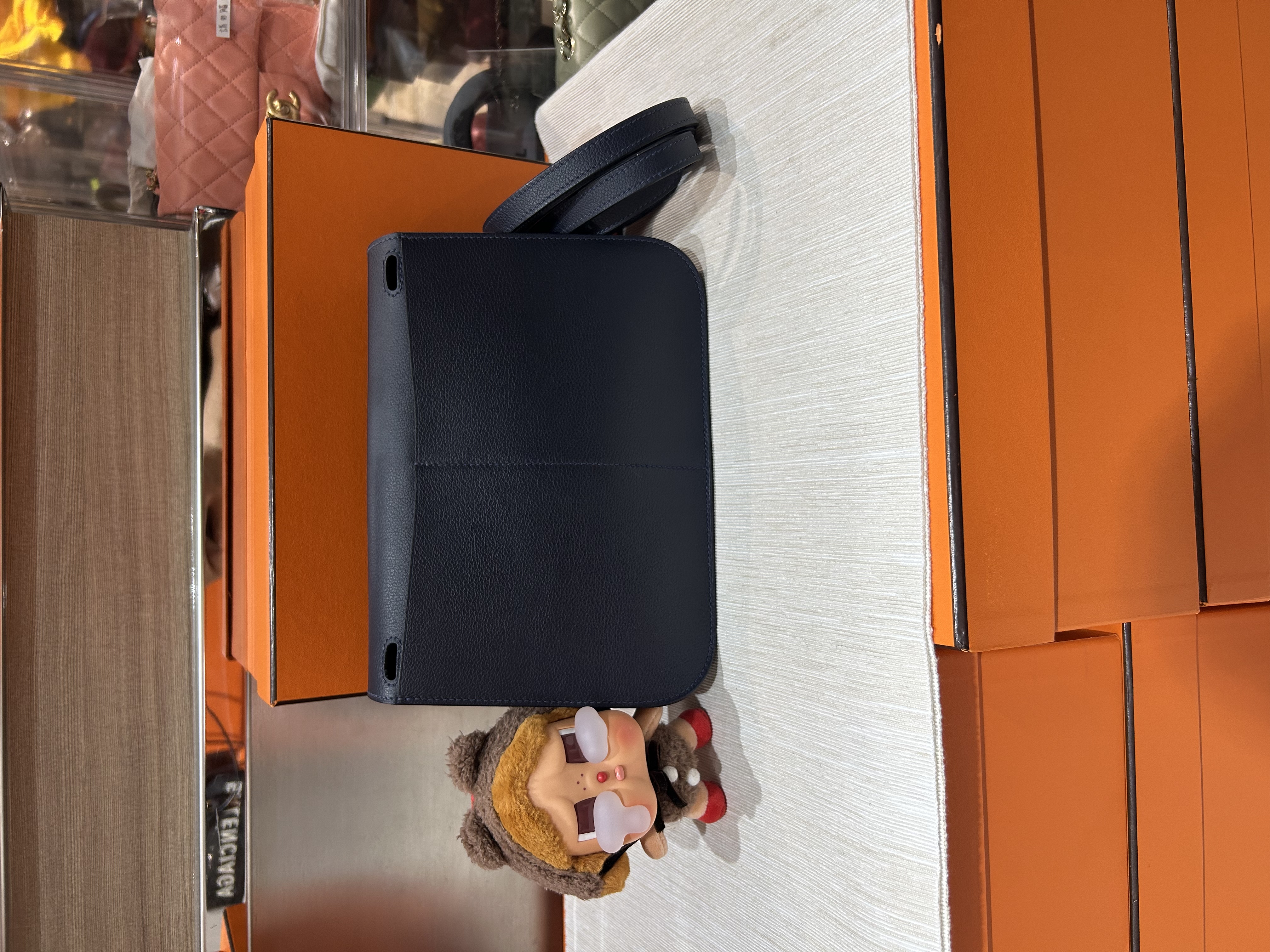 Hermes Halzan 25,STAMP U,BLEU NUIT 100%Authentic ,98%new ✅收據✅dust bag✅box 