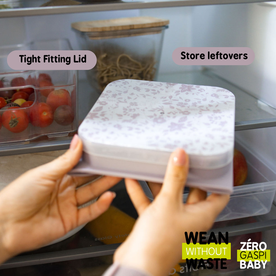 TIDY TOT Premium EasyMat Mini 矽膠吸盤式餐盤(附保溫袋) - 玫瑰花園【建議4個月或以上】