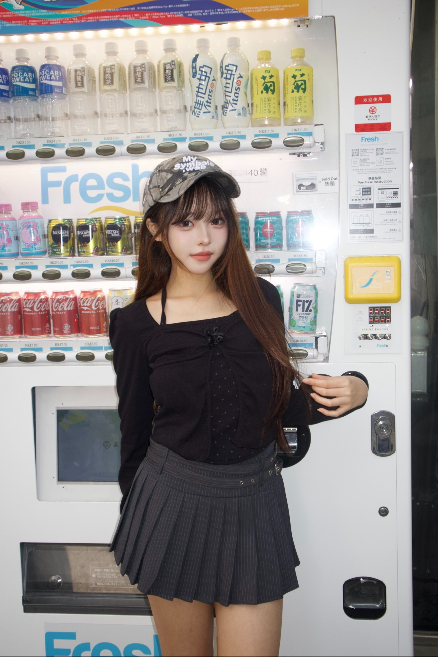 韓國撞色假兩件波點蝴蝶結Top