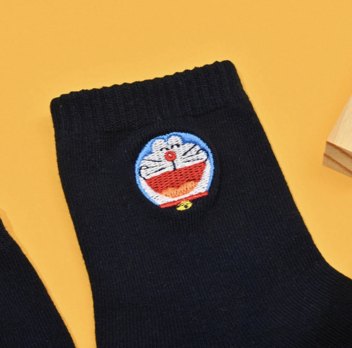 多啦A夢刺繡襪 (黑