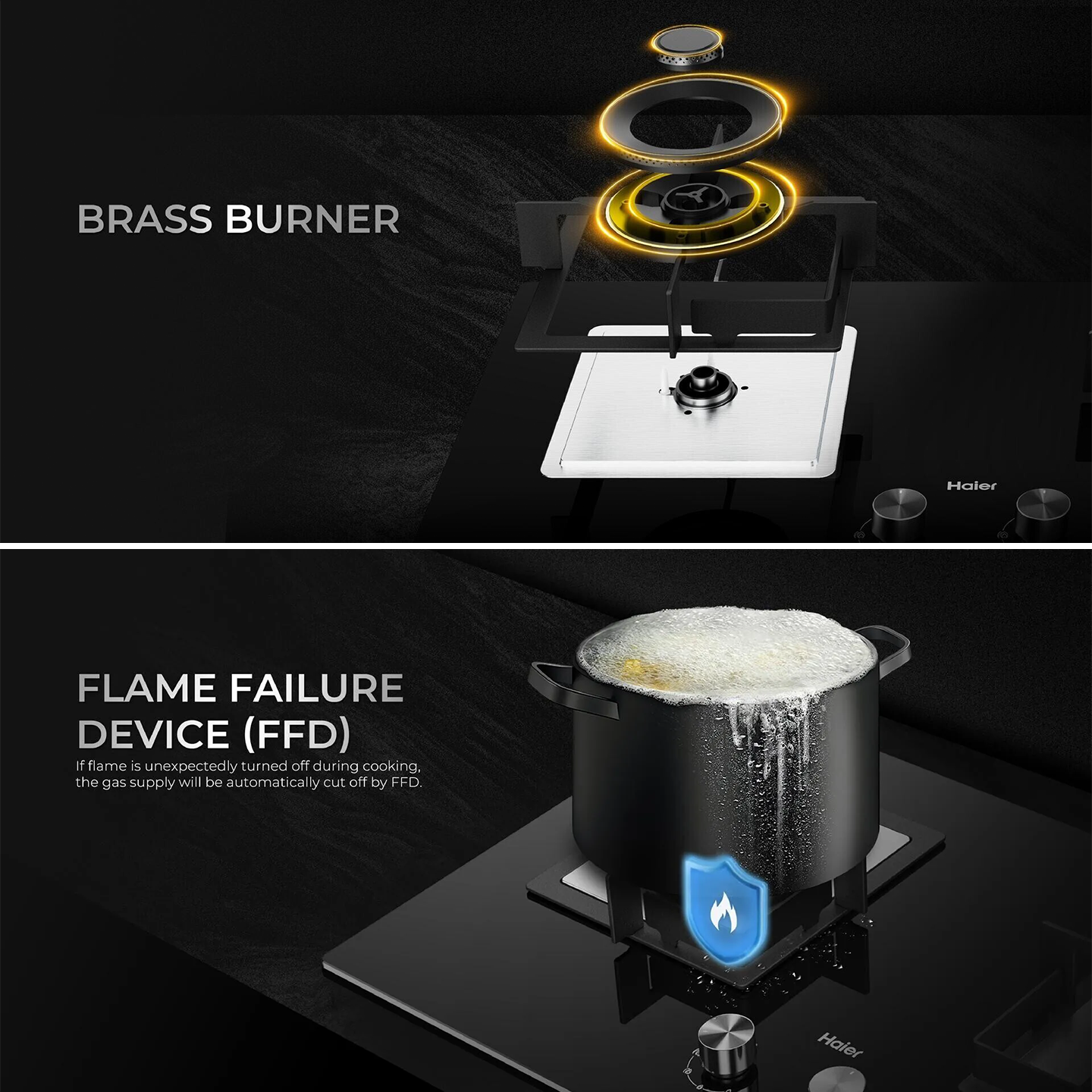 Haier 2-Burner Built-in Gas Hob (HC-Q68266B)