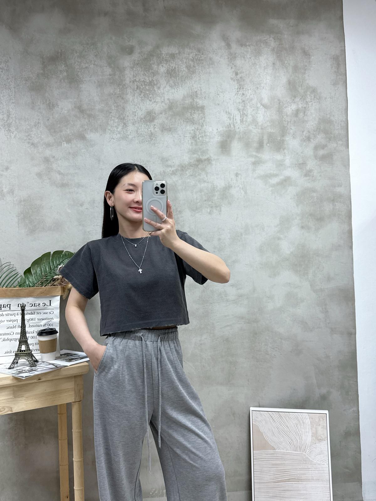 石磨爛洗水棉短Tee