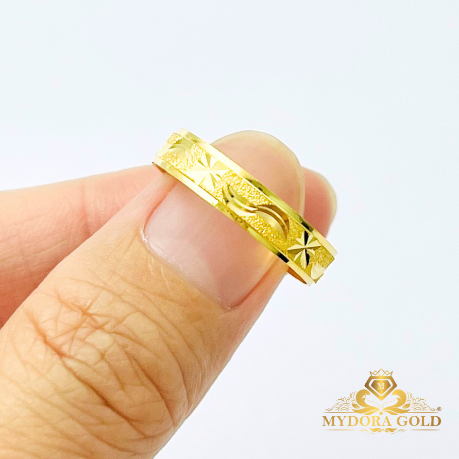 MYDORA Cincin Belah Rotan Pahat Pasir l EMAS 916/22K