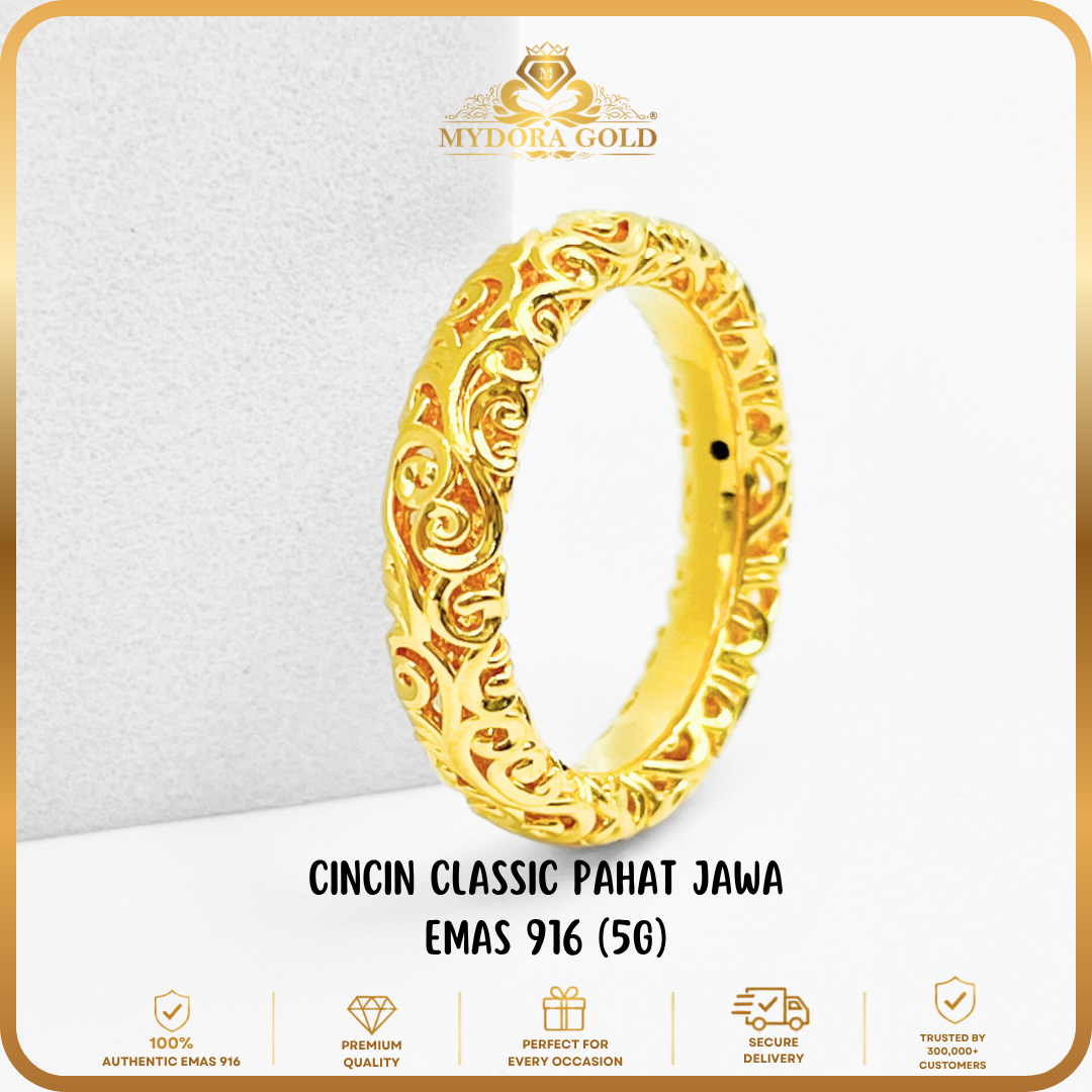 MYDORA Cincin Classic Pahat Jawa (5G) l EMAS 916/22K