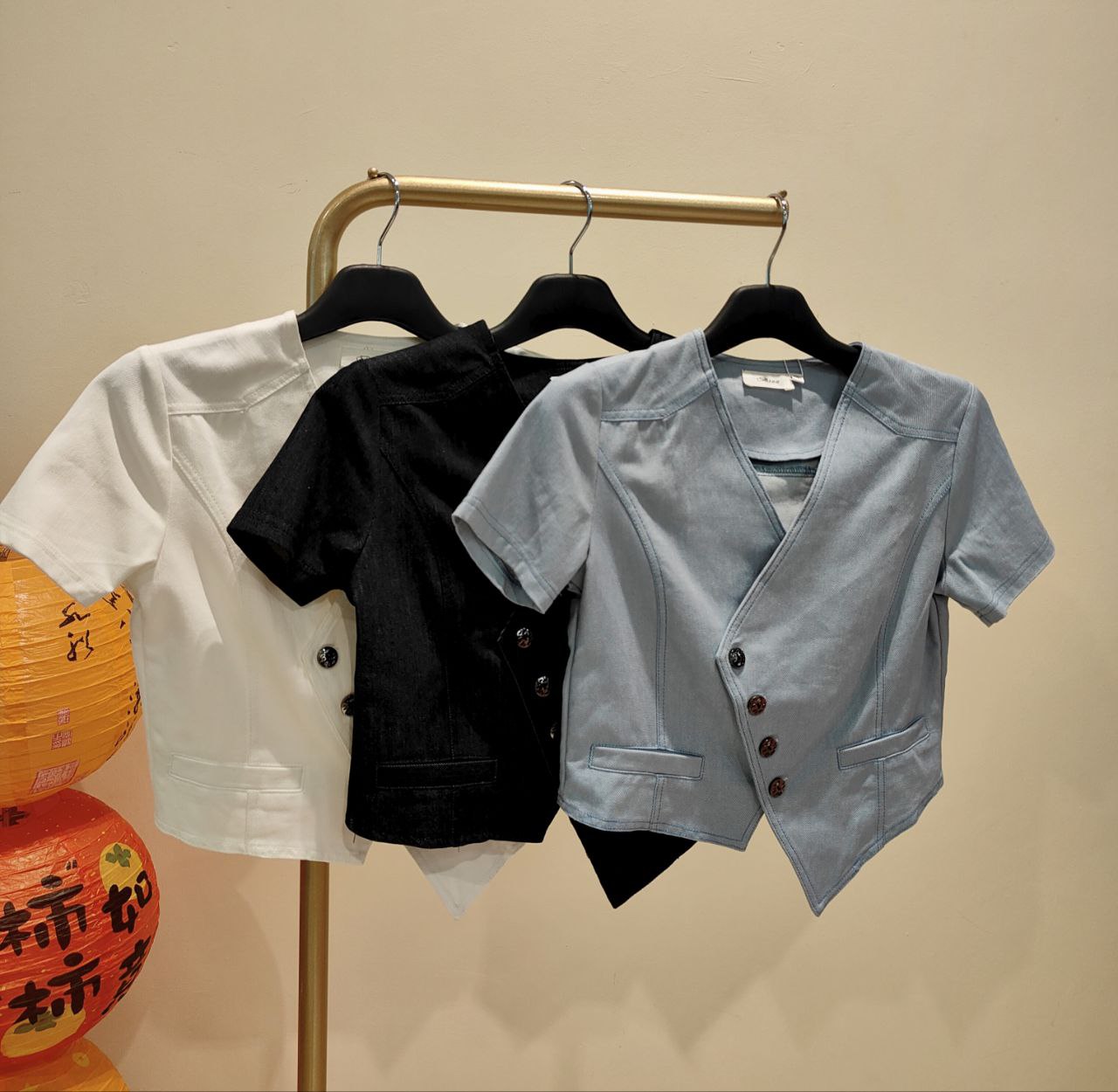 V领牛仔上衣 1564