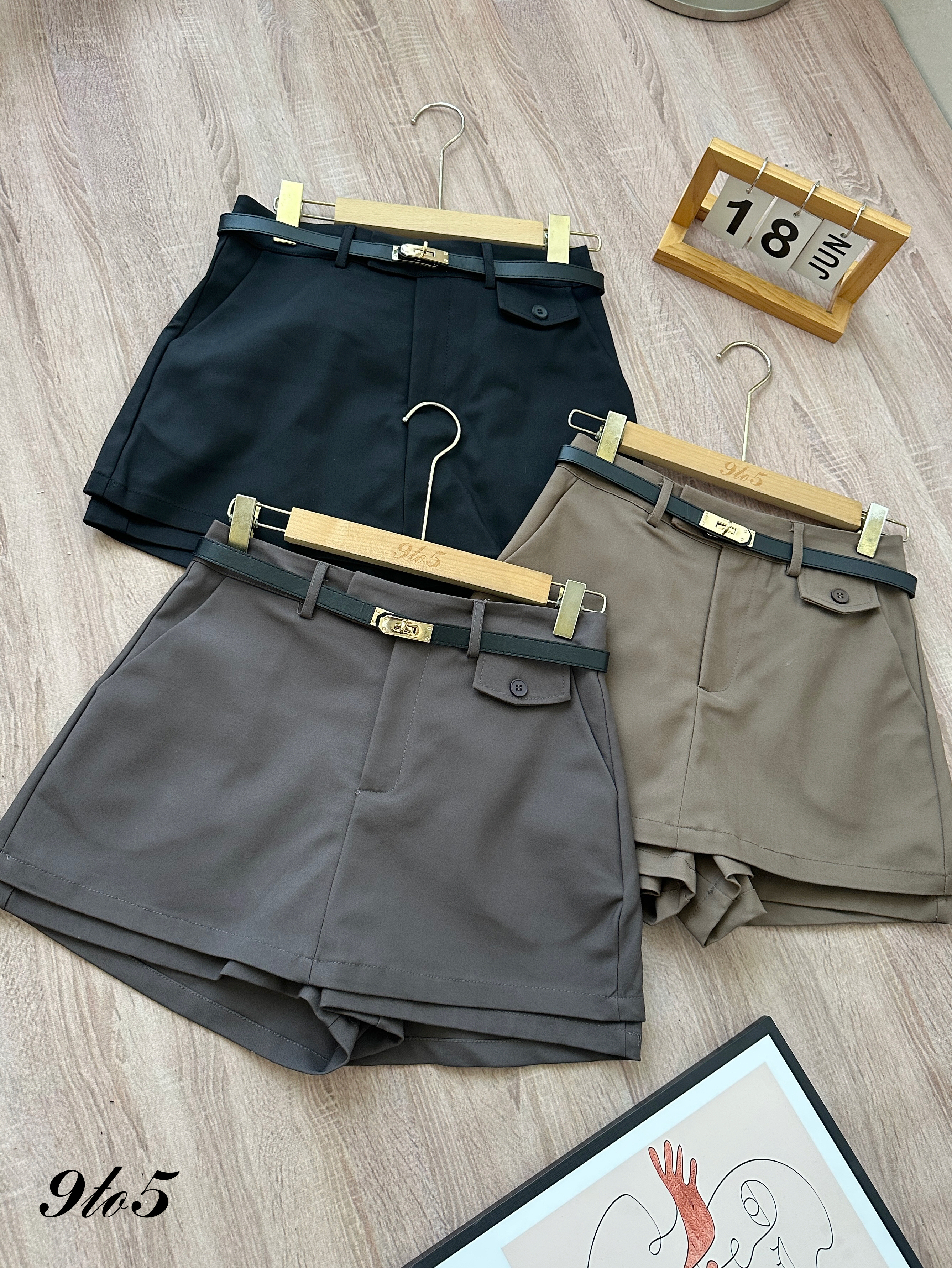 S1922 A Line Short Skort - 3 Colors 