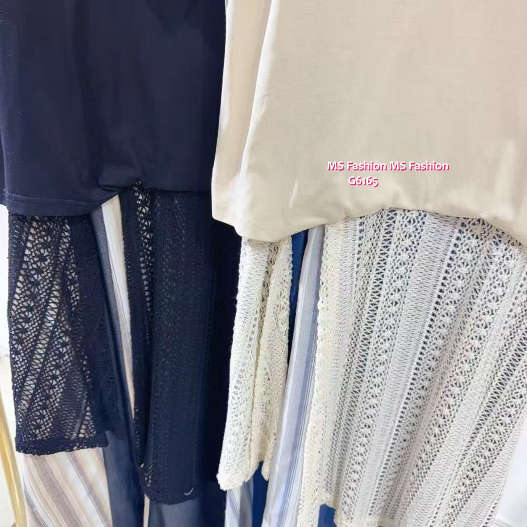 G6165 韓國🇰🇷假兩件拼布連身裙