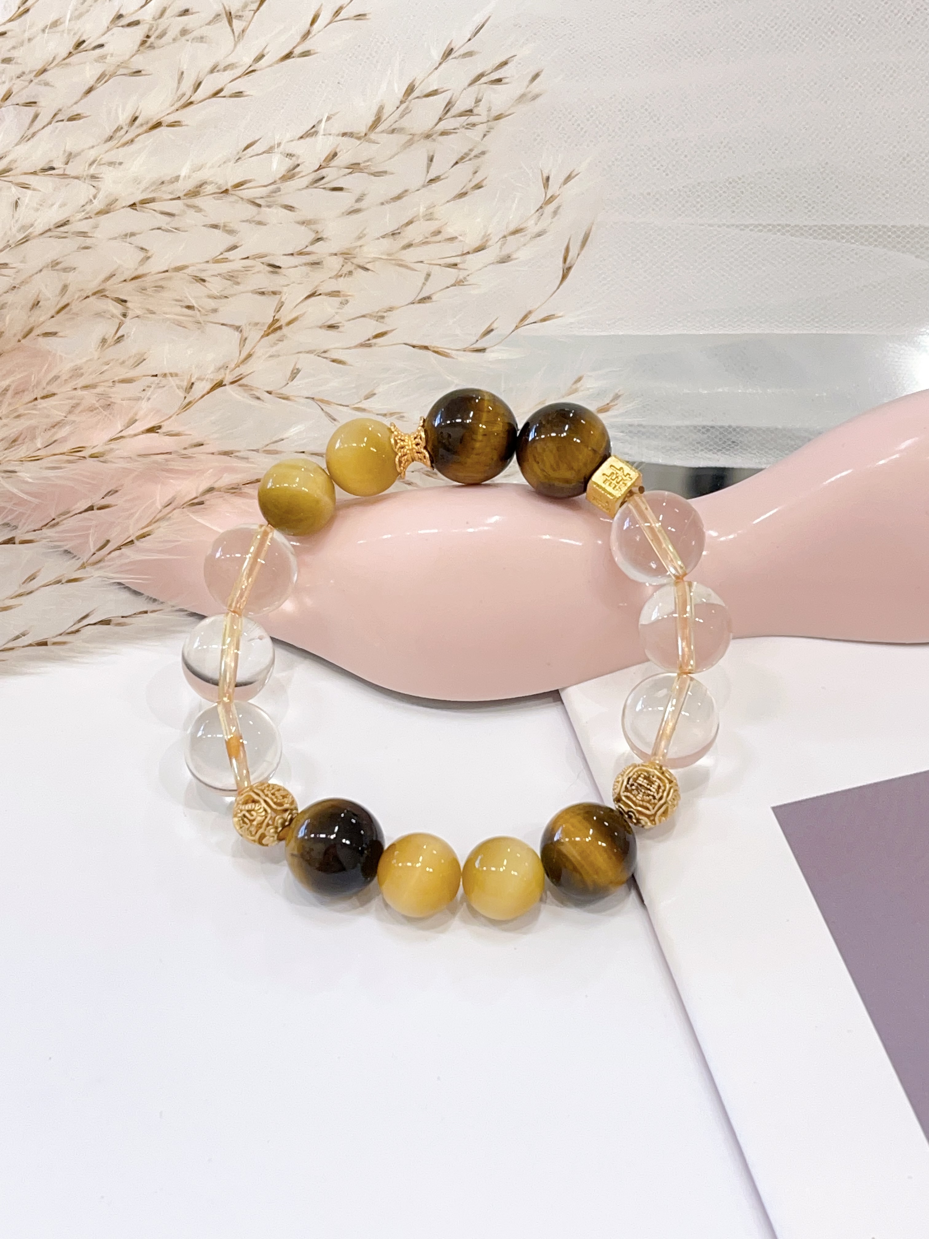 🐯✨ 金虎眼 × 黄虎眼 × 白水晶手串 Golden Tiger Eye, Tiger Eye & Clear Quartz