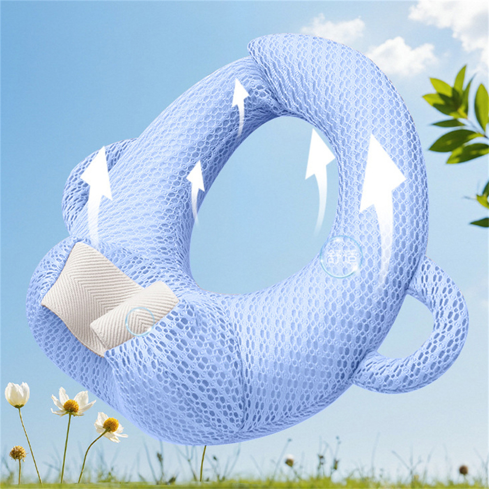 寶寶自動餵奶枕 懶人哺乳枕頭 防吐奶枕頭 嬰兒食奶固定支架 粉色 [平行進口] HK2731