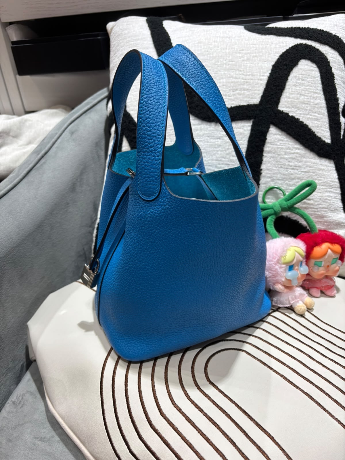 HERMES PICOTIN 18,STAMP A,B3 Bleu Zanzibar 100%Authentic, 98%New ✅key lock✅dust bag✅box