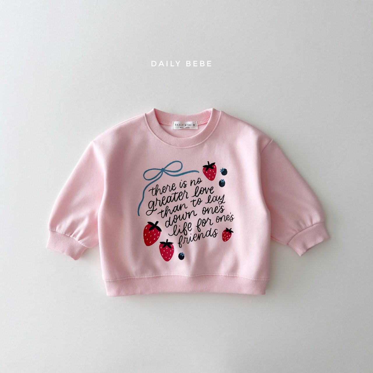 Dailybebe | Strawberry Ribbon Sweatshirt