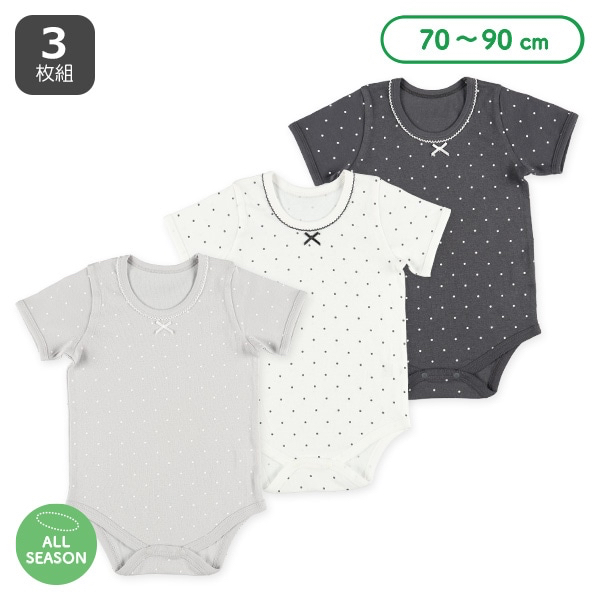 🇯🇵預訂 日本直送🇯🇵波點絲帶短袖包屁衣三件套