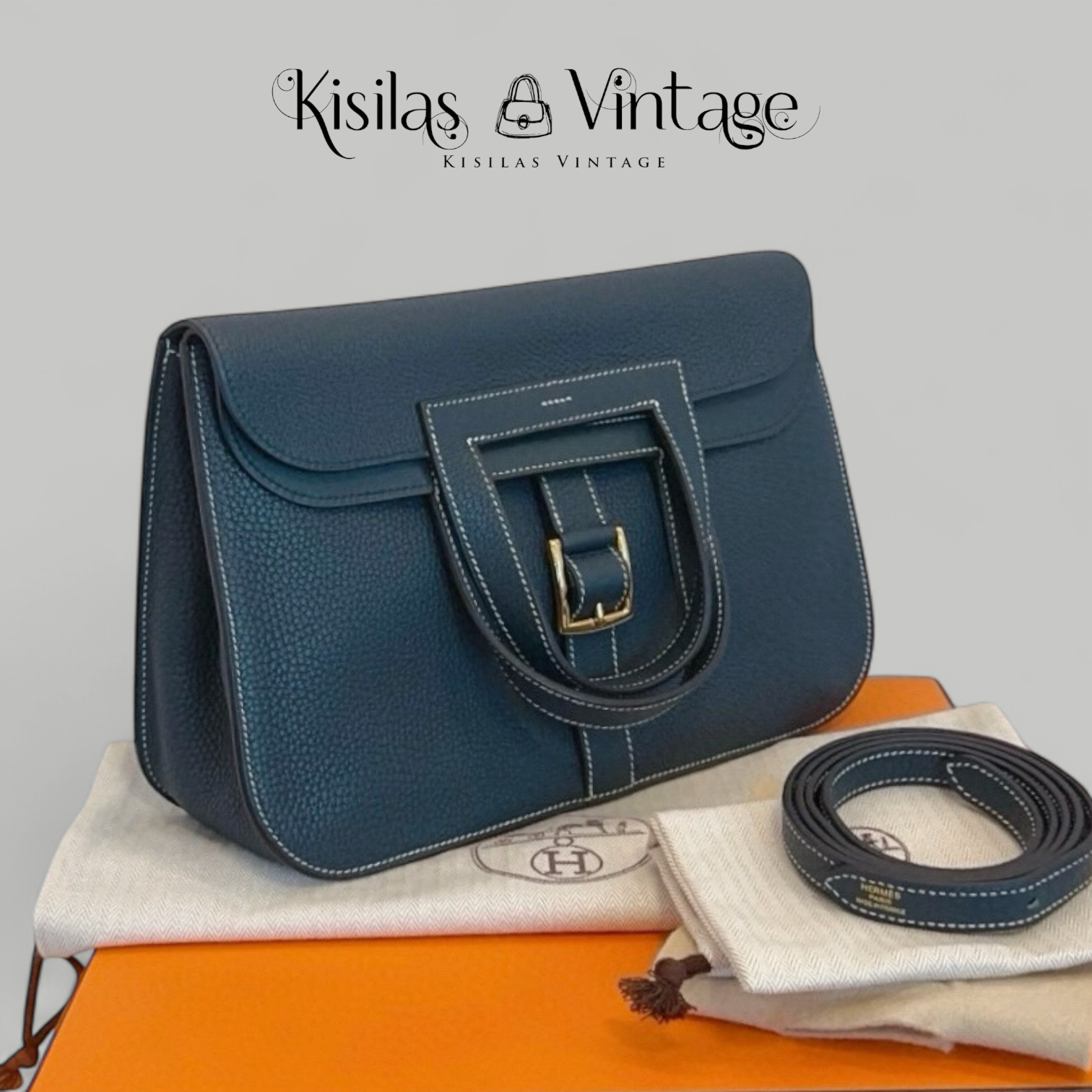 Hermes Halzan 31 松柏綠金扣