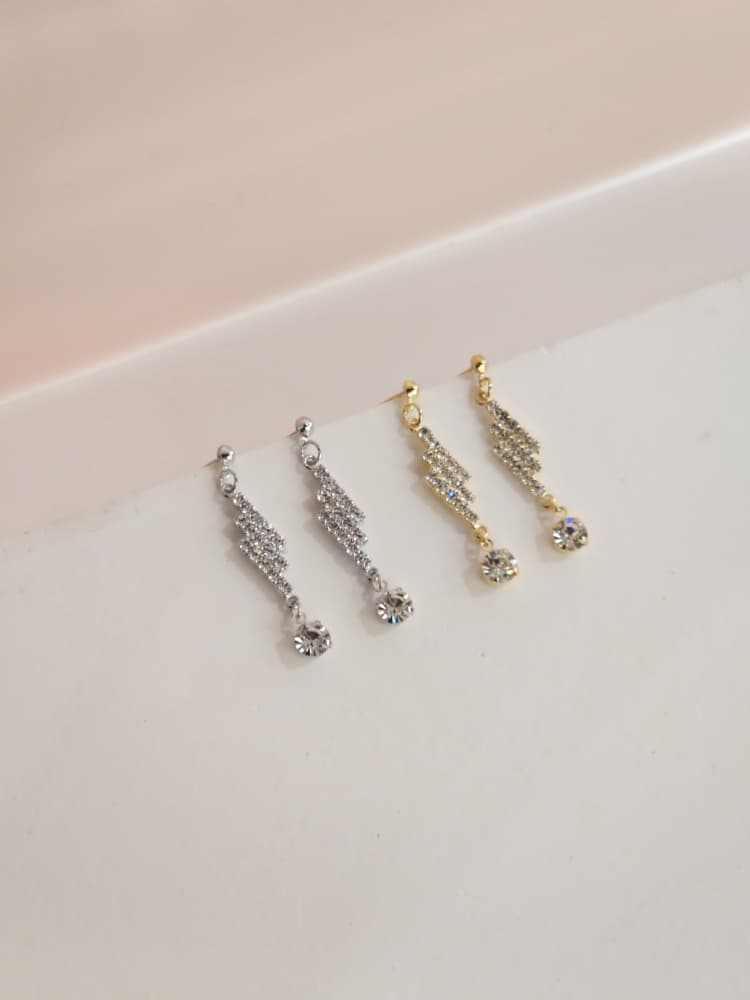Crystal Tassel Drop Stud Earrings