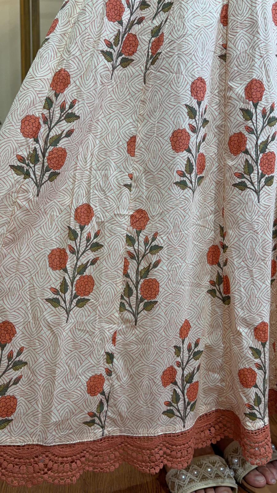 2488 Light Orange BP OP with Lace Edge 48"