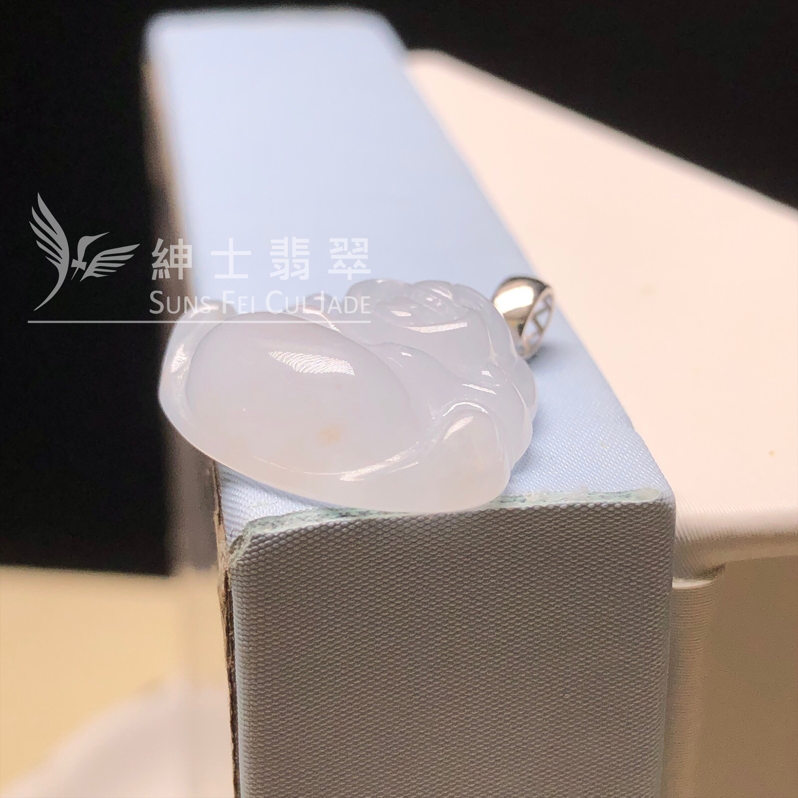 YK00064 冰種佛公連18K金扣頭 