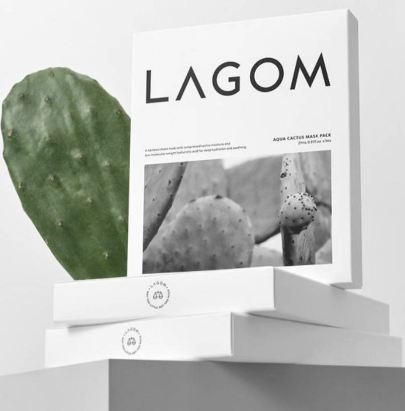 韓國 LAGOM 仙人掌深層補水面膜 5片 / 盒｜ Aqua Cactus Mask Pack