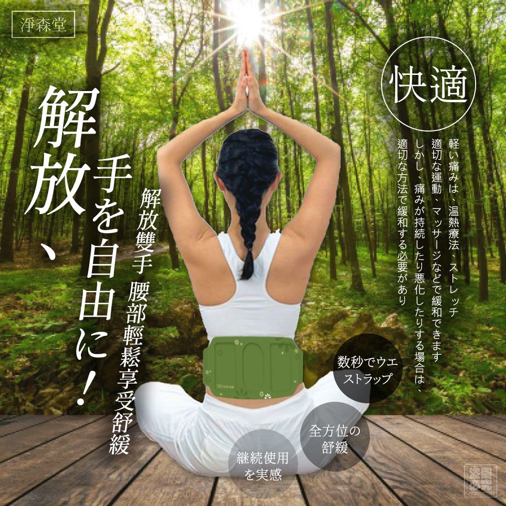 台灣淨森堂 - 腰腹艾灸熱敷貼 3入