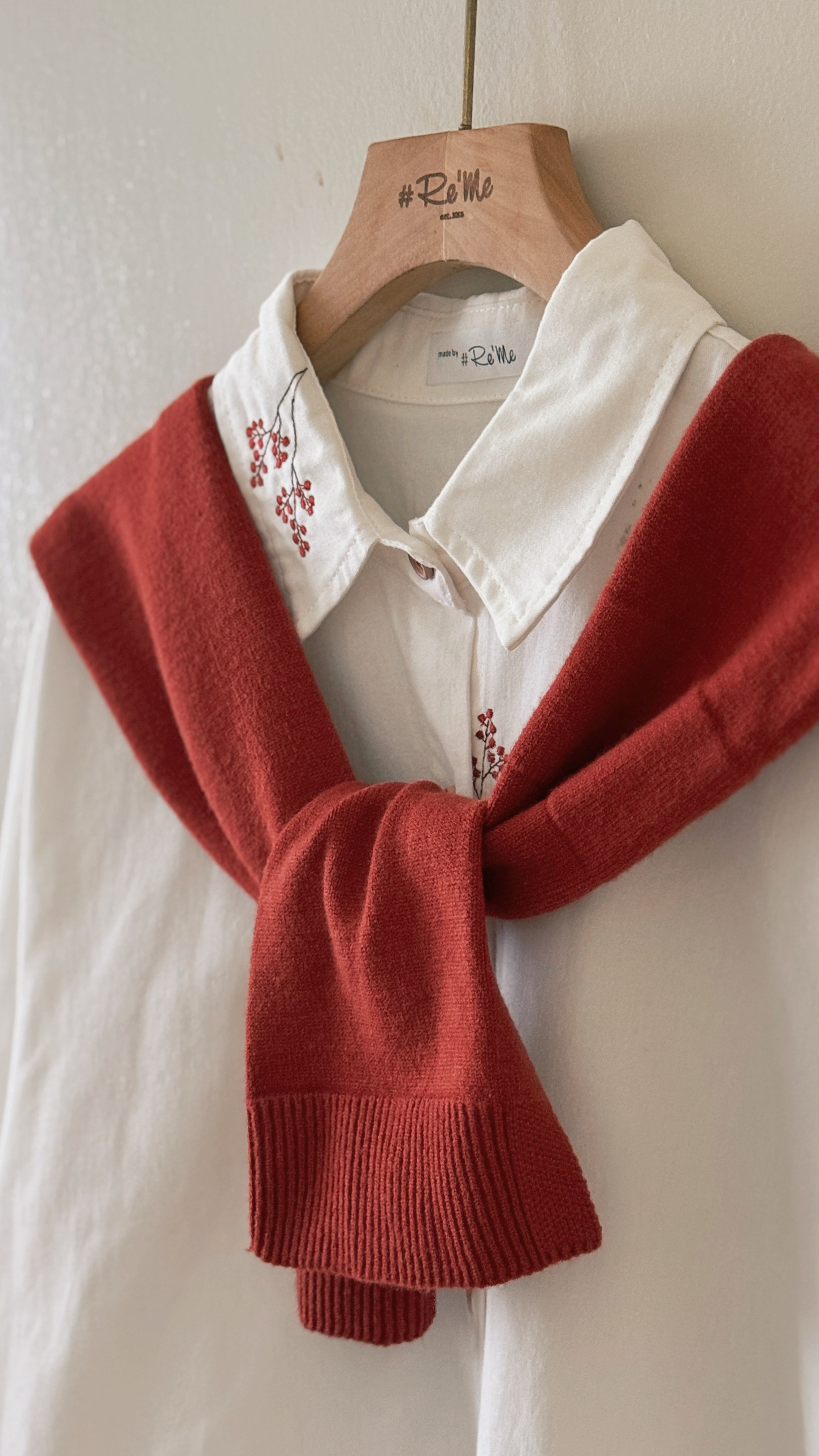 【自制限定款】 新意在枝·刺绣款白衬衫 (预购） 