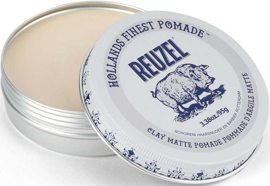 Reuzel - (荷蘭豬) 強力黏土霧光水性髮泥 White Blue Pomade 3.38oz.