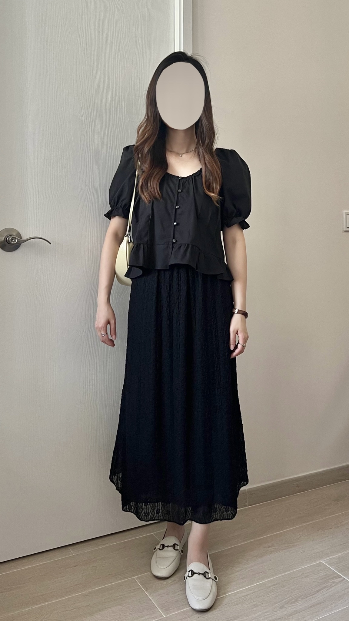 lace雙層小花長裙 免熨