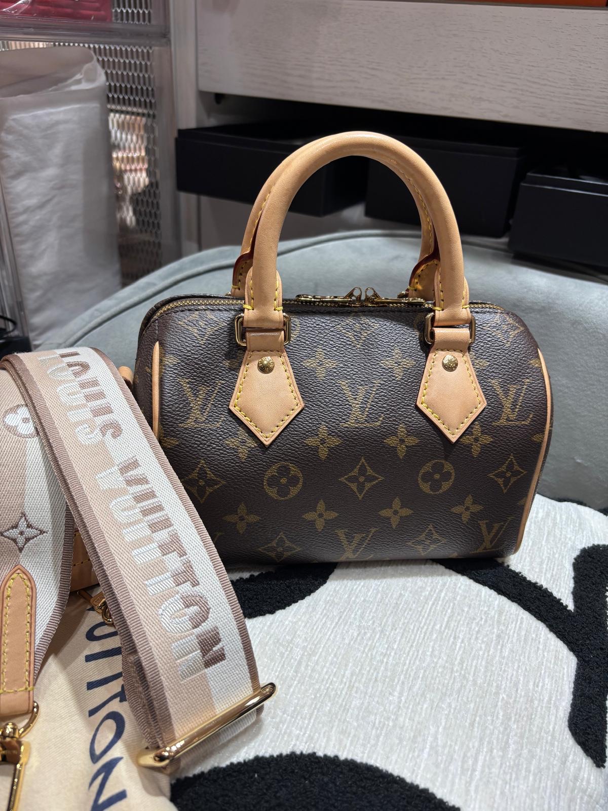 LV Speedy 20 Bandouliere Monogram M46234 100%Authentic, 95%New ✅key lock ✅Dust bag