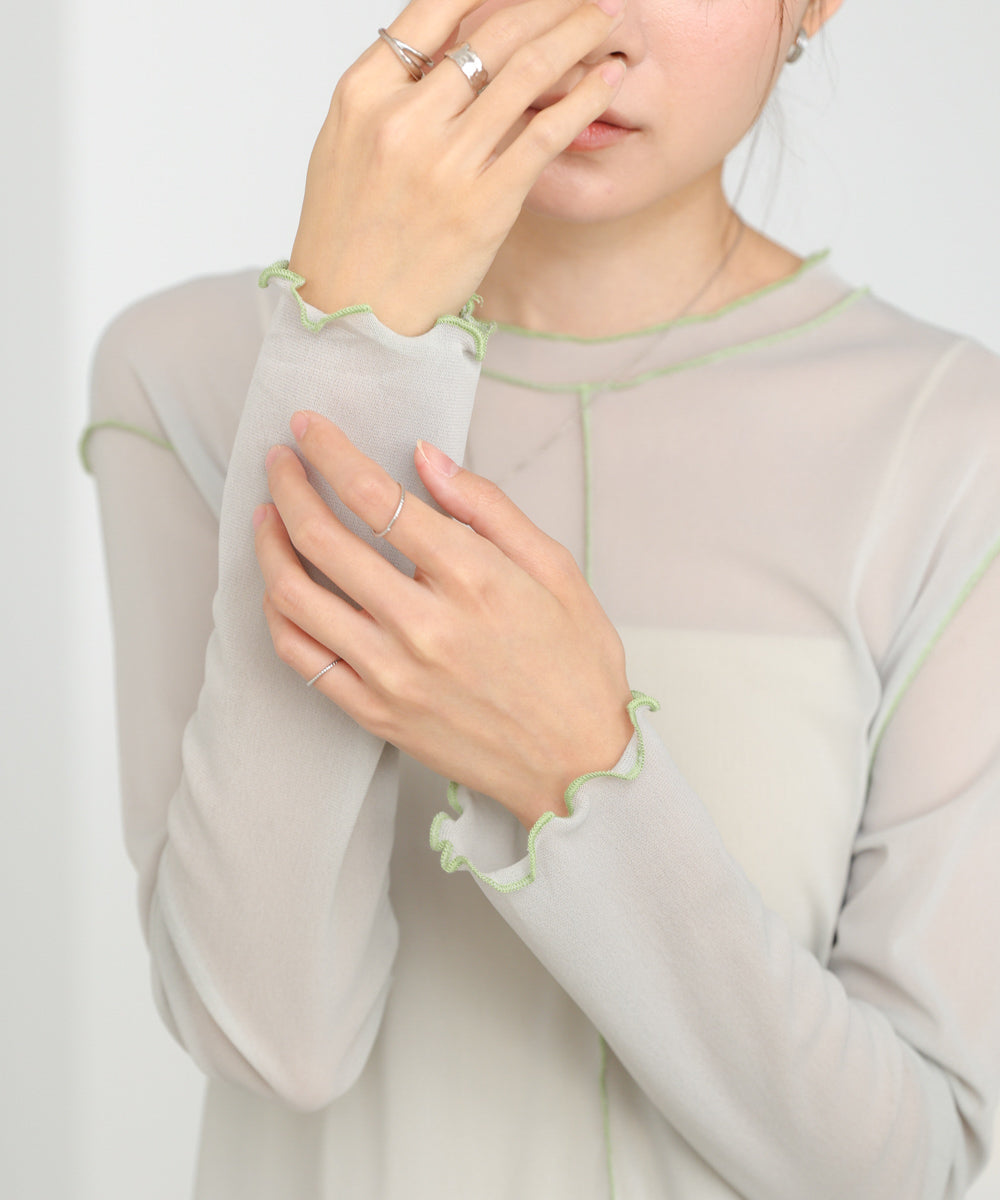 <JP> 內搭必備！輕薄柔和滾邊 Ruffles Top * 4色入 <預購>