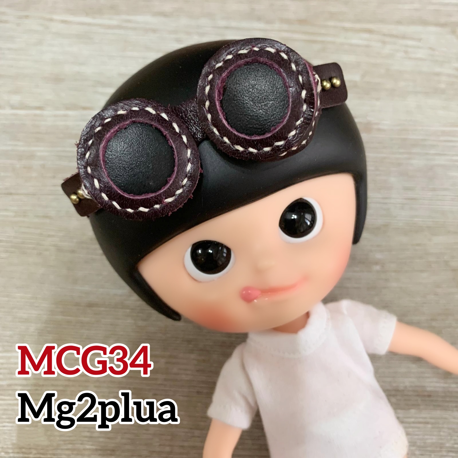 【MG2Plus】(18.5cm - 22cm Doll Head) 真皮手作蒸汽朋克風格眼罩 Handmade leather steampunk eye mask 
