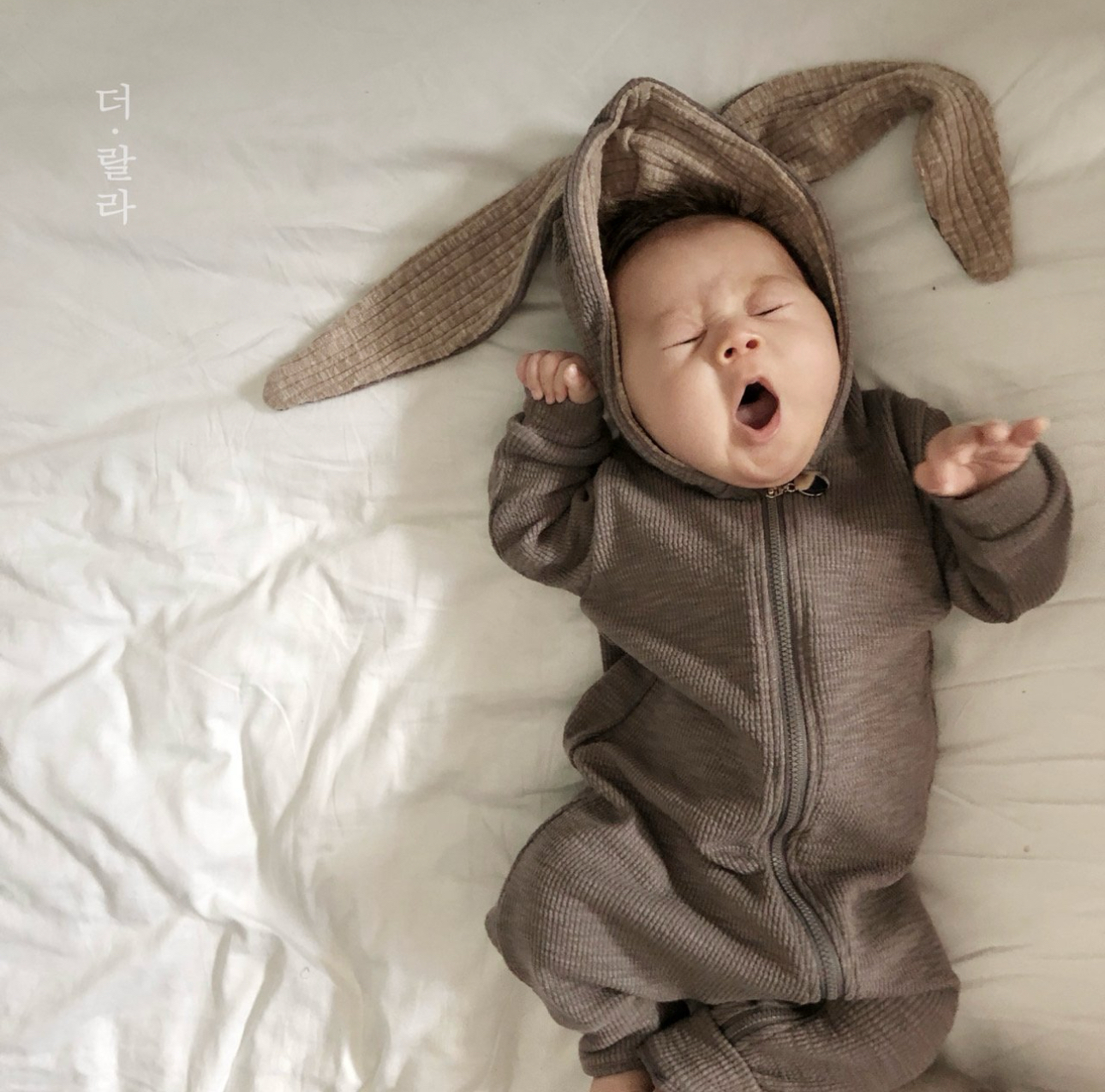 🌸預訂 韓國直送🌸🇰🇷THELALA三色小兔造型連帽拉鍊長袖連身服