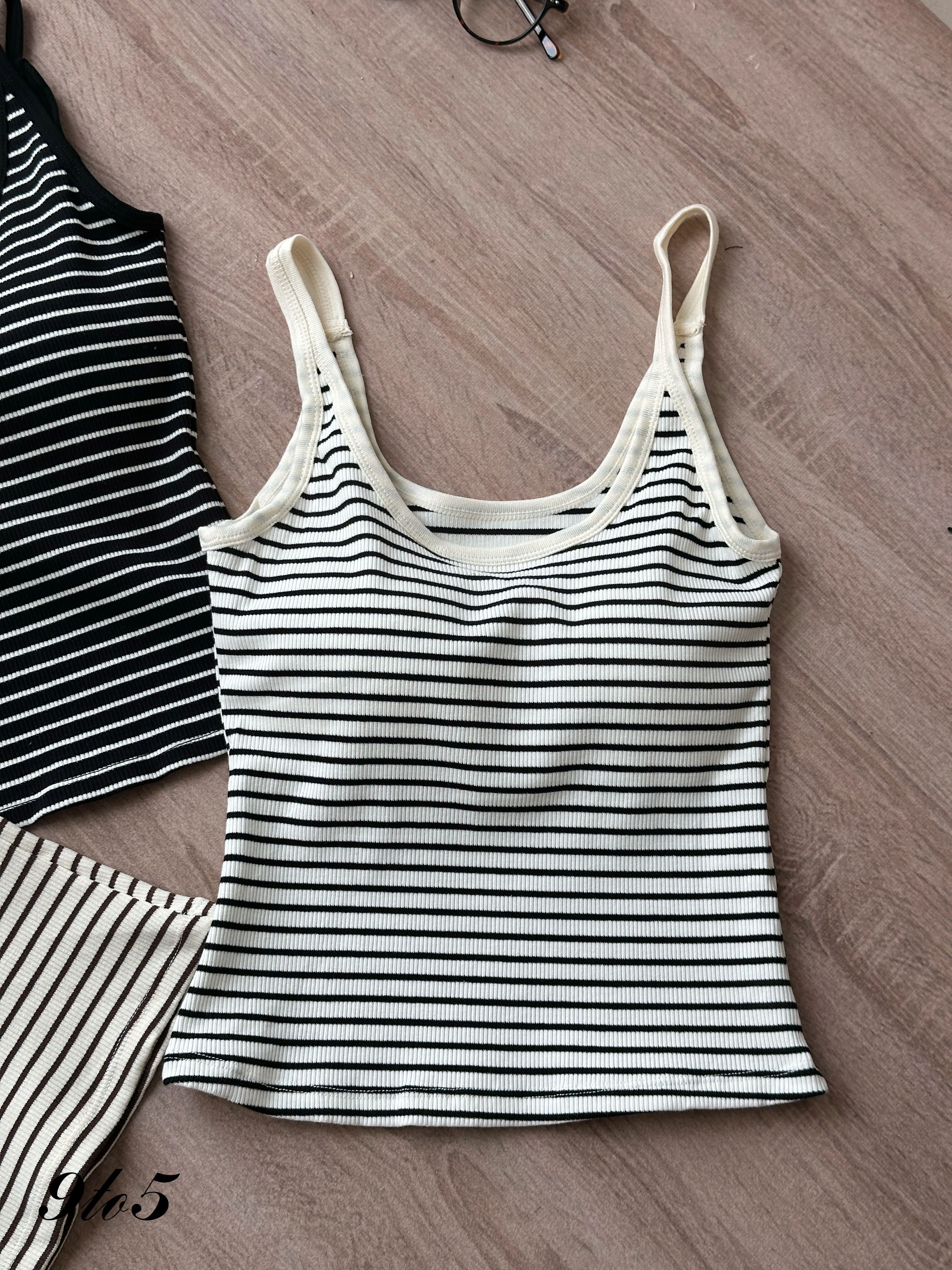 T4411 Striped Ribbed Tank Top - 3 Colors 